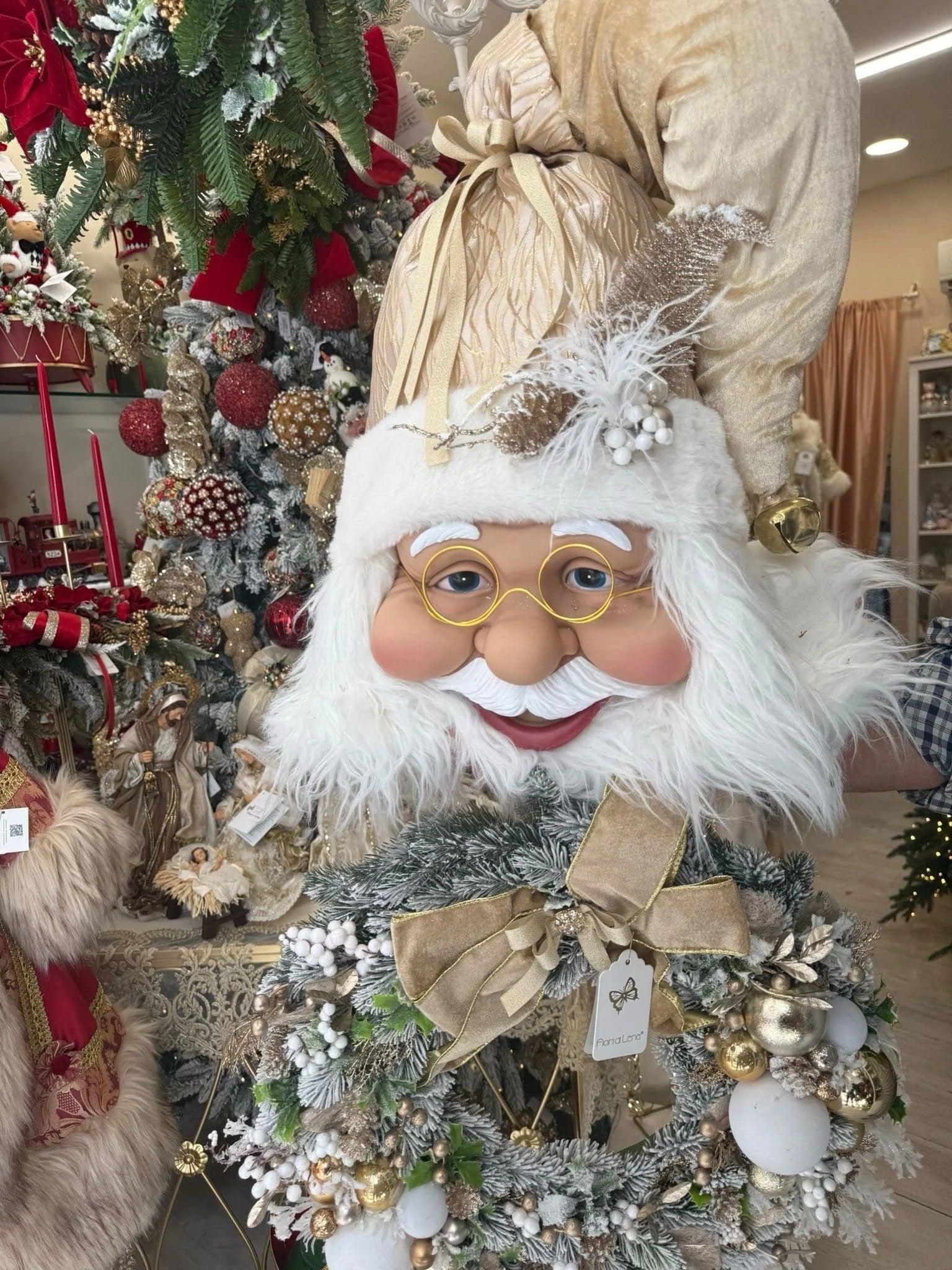 Corona con la cara de Papá Noel